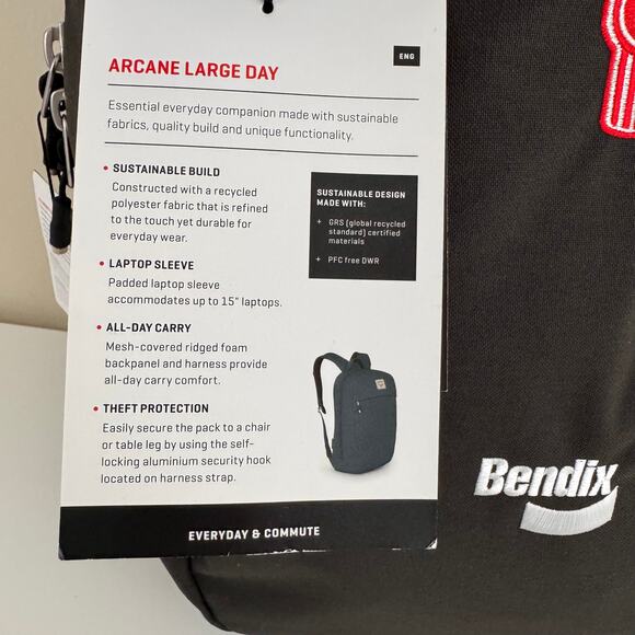 Osprey Arcane Large Day Backpack Bag Stonewash Black LOGO Embroidered Bendix - Picture 8 of 14